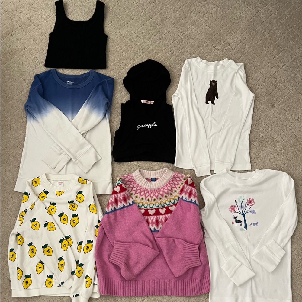 7 assorted girls tops